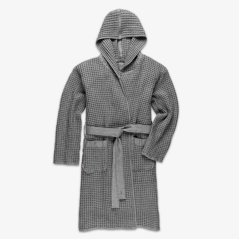 Onsen Grey Waffle Bath Robe Small